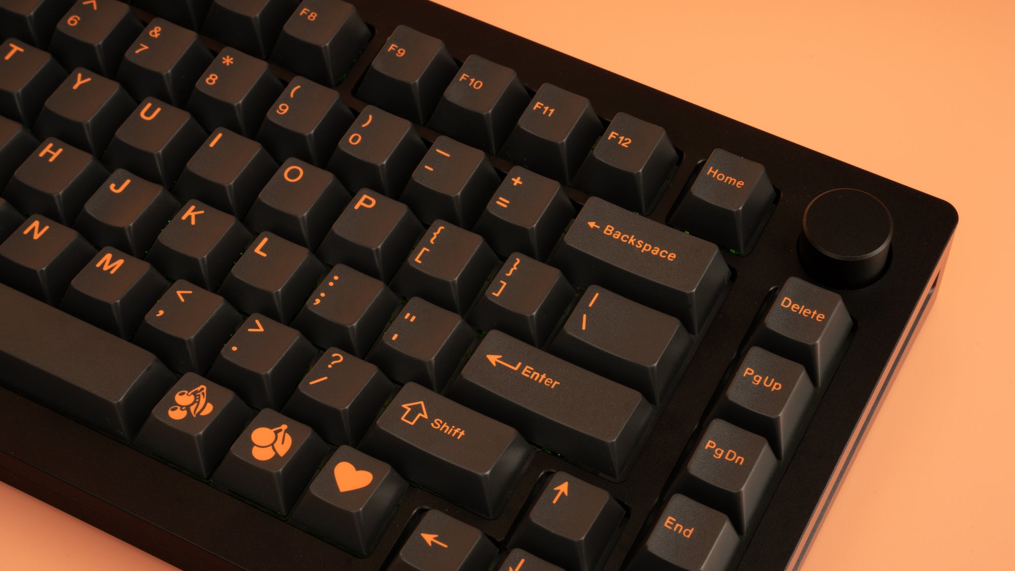 ePBT Doubleshot ABS Cherry Keycaps - Orange on Grey